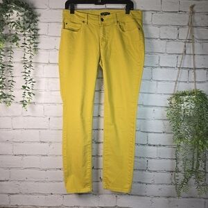 EILEEN FISHER SUNNY YELLOW JEANS WOMENS ORGANIC COTTON SKINNY JEANS SIZE 8